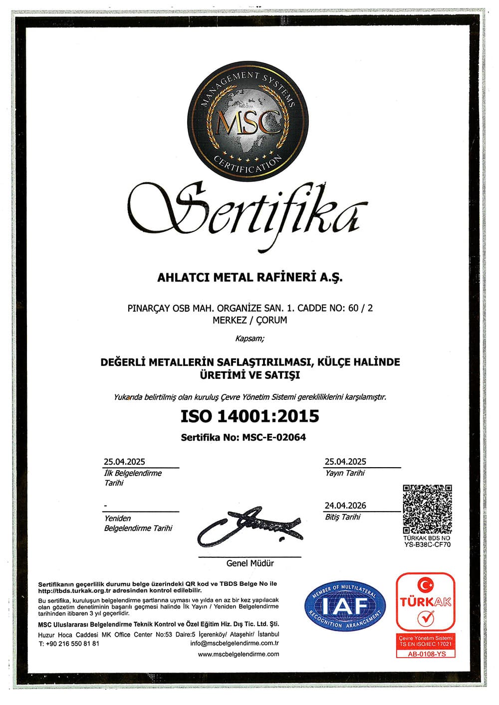 ISO 14001 : 2015